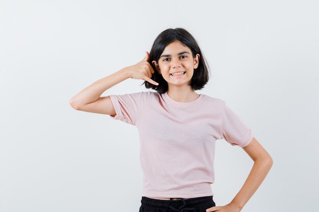 Expressive young girl posing