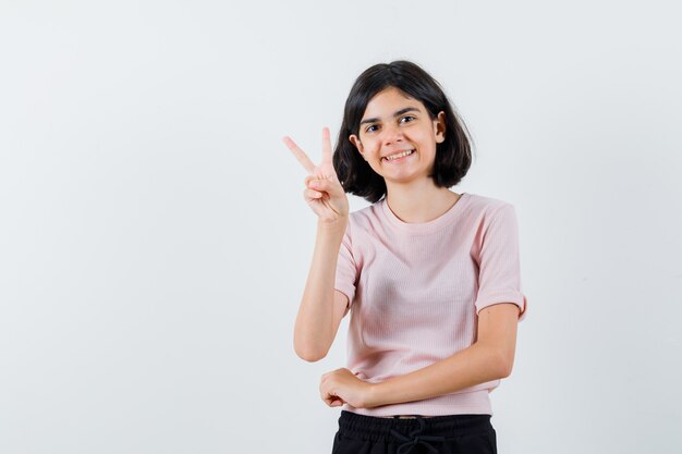 Expressive young girl posing