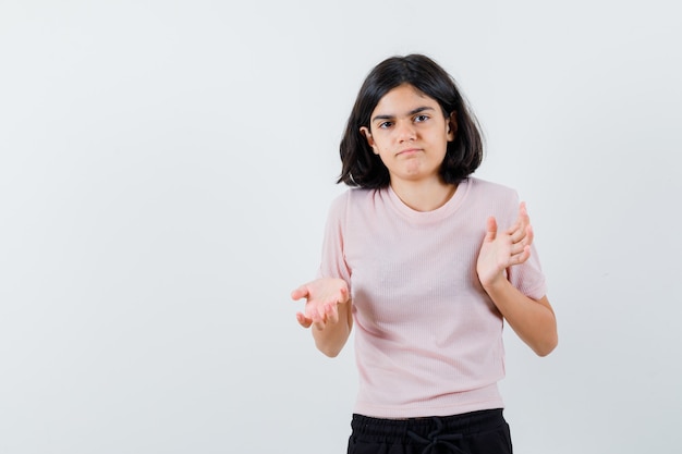 Expressive young girl posing