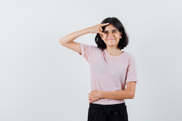 Expressive young girl posing