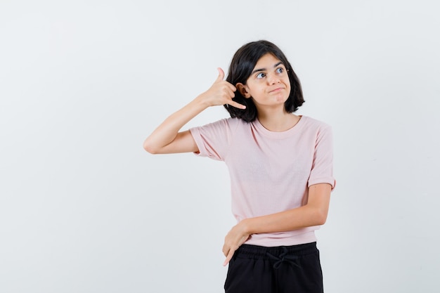 Expressive young girl posing