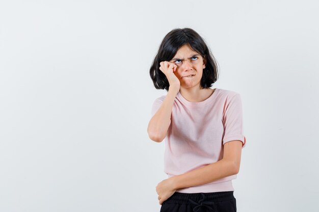 Expressive young girl posing