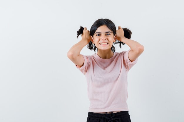 Expressive young girl posing