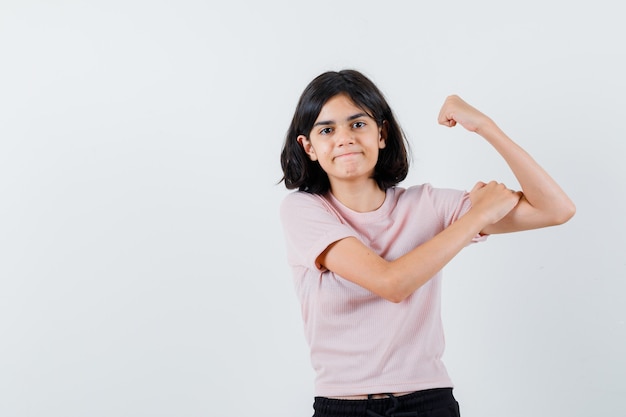 Expressive young girl posing