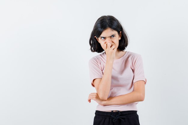 Expressive young girl posing