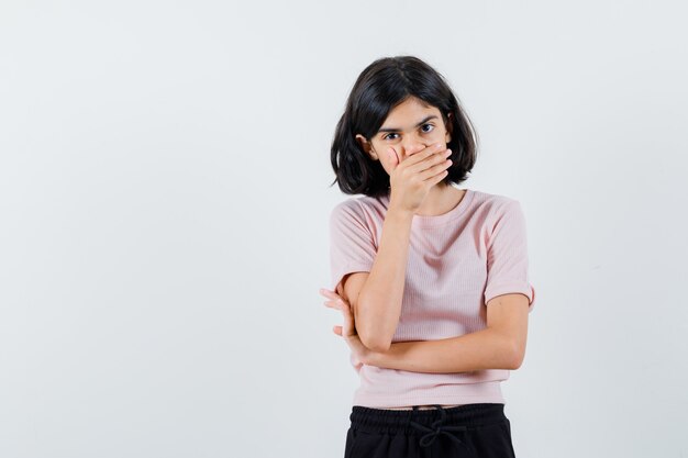 Expressive young girl posing