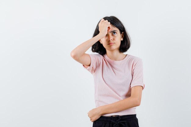 Expressive young girl posing