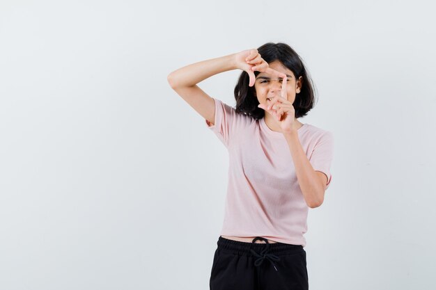 Expressive young girl posing