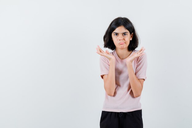 Expressive young girl posing