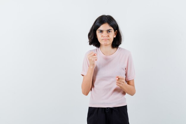 Expressive young girl posing