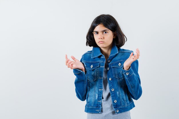 Expressive young girl posing