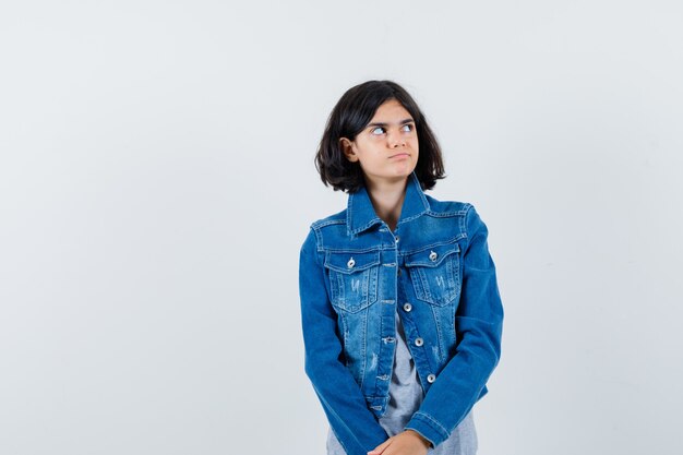 Expressive young girl posing