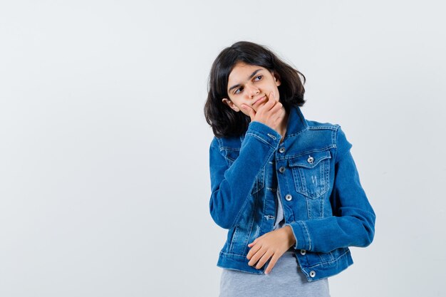 Expressive young girl posing