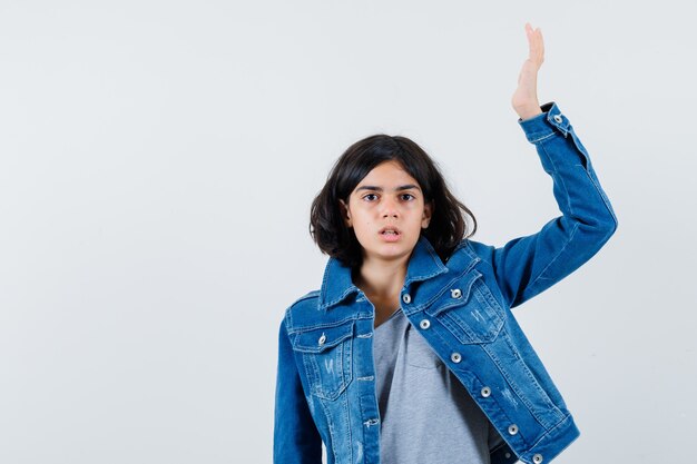 Expressive young girl posing