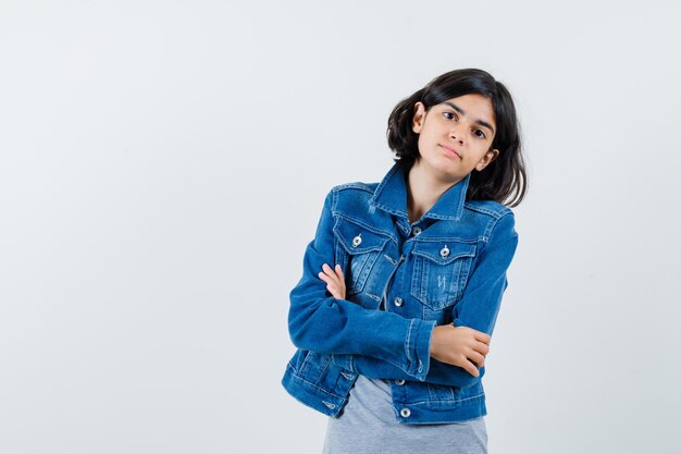 Expressive young girl posing