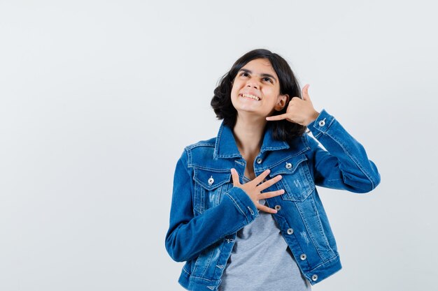 Expressive young girl posing