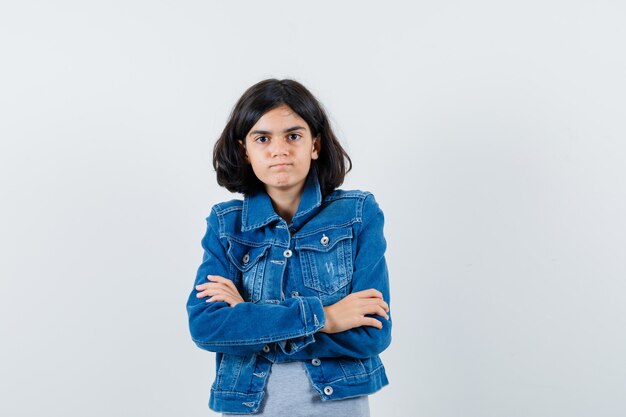 Expressive young girl posing