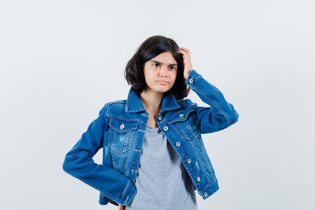 Expressive young girl posing