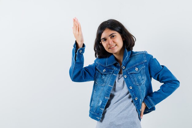 Expressive young girl posing