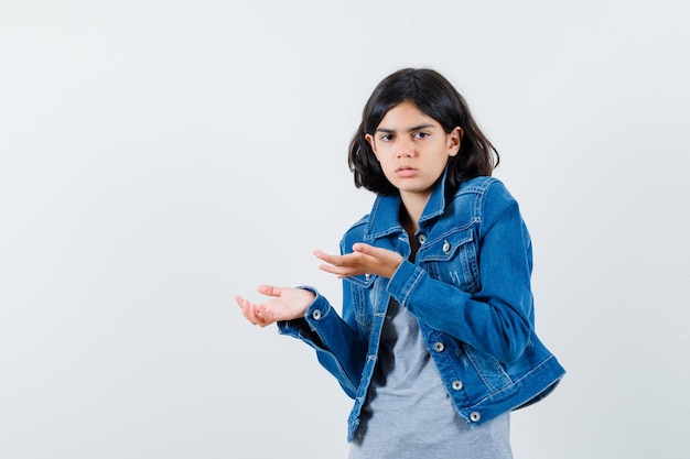 Expressive young girl posing