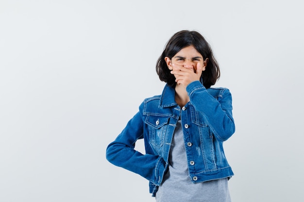 Expressive young girl posing