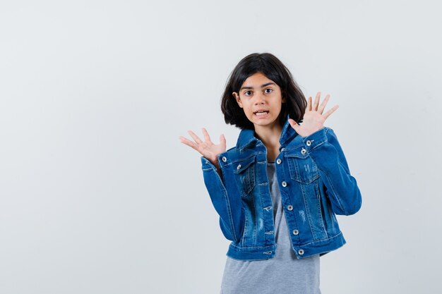 Expressive young girl posing