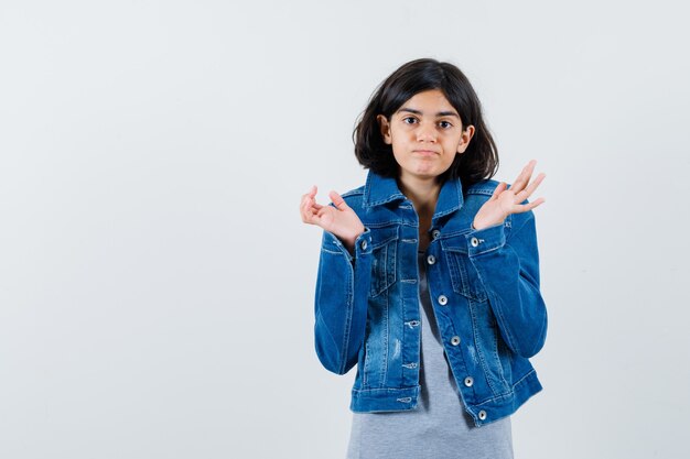 Expressive young girl posing