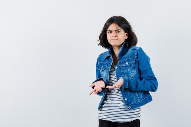 Expressive young girl posing