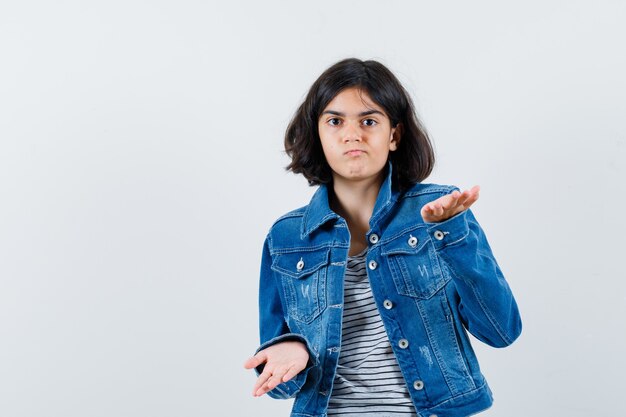 Expressive young girl posing