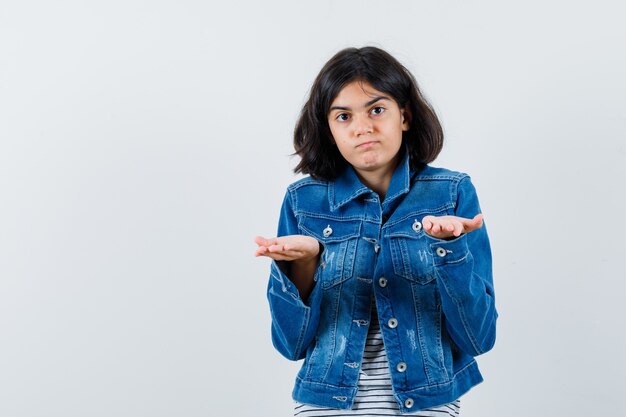 Expressive young girl posing