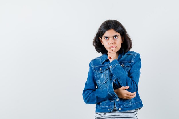 Expressive young girl posing