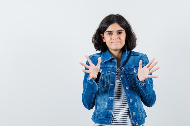 Expressive young girl posing