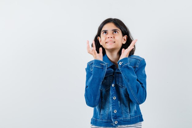 Expressive young girl posing