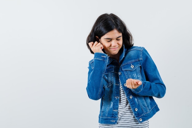 Expressive young girl posing