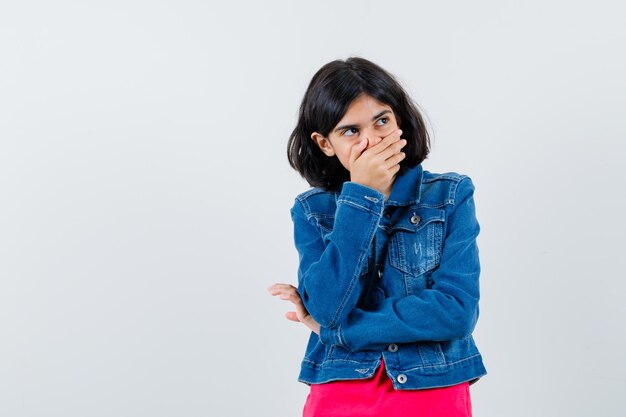 Expressive young girl posing