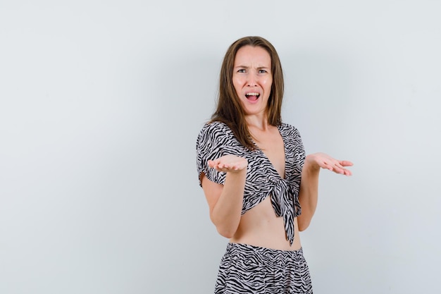 Expressive young girl posing