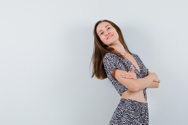 Expressive young girl posing