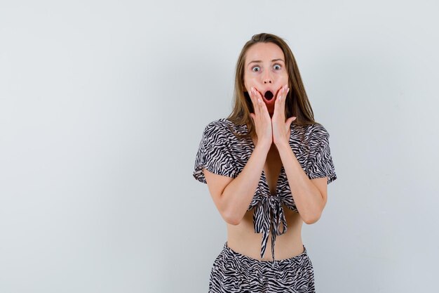 Expressive young girl posing