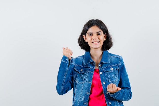 Expressive young girl posing