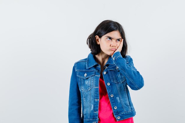 Expressive young girl posing