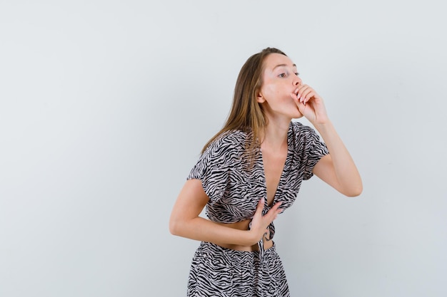 Expressive young girl posing