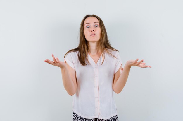 Expressive young girl posing