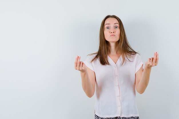 Expressive young girl posing