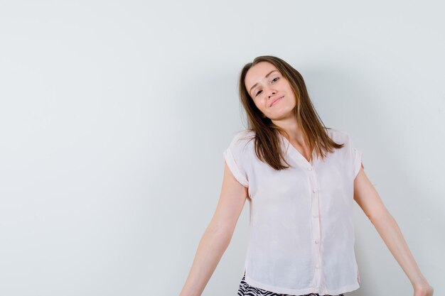 Expressive young girl posing