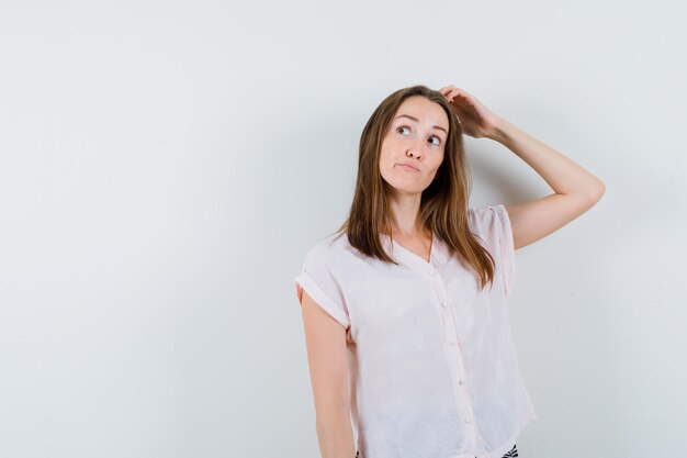 Expressive young girl posing