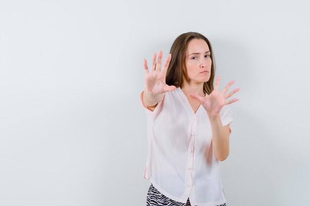 Expressive young girl posing