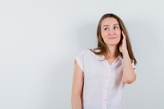 Expressive young girl posing