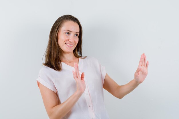 Expressive young girl posing