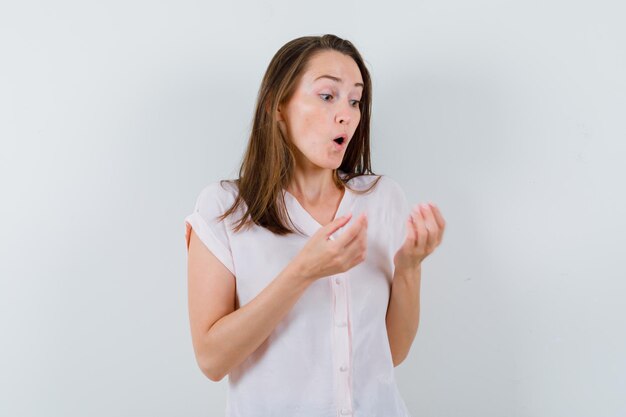 Expressive young girl posing