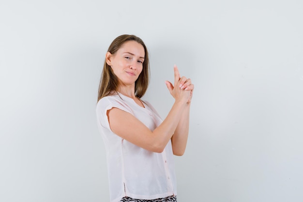 Expressive young girl posing